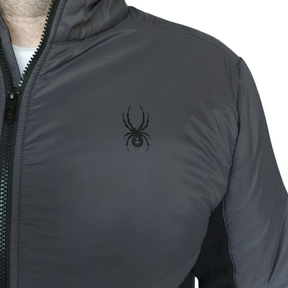 SPYDER Stealth Full Zip Hybrid ThermaWEB lightweight puffer jacket in polar Sz L - Picture 4 of 10